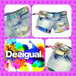 NEW. DESIGUAL embellished shorts